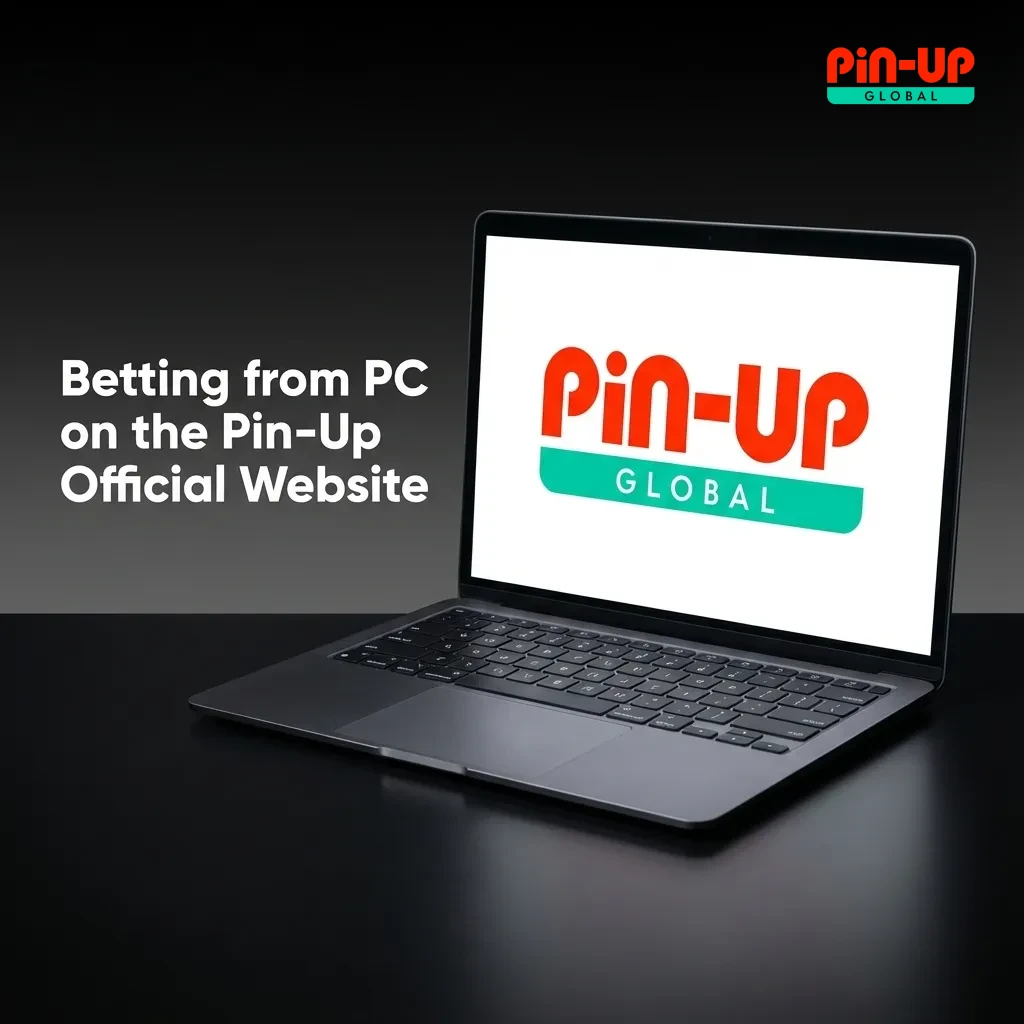 Person using a desktop computer to place bets on the Pin-Up official website via a web browser