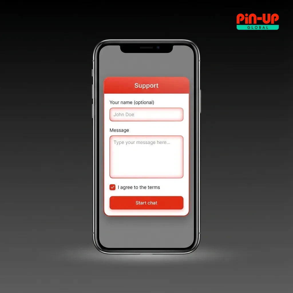 iPhone screen showing Pin-Up app login page with email, password fields and Log In button for returning betting users