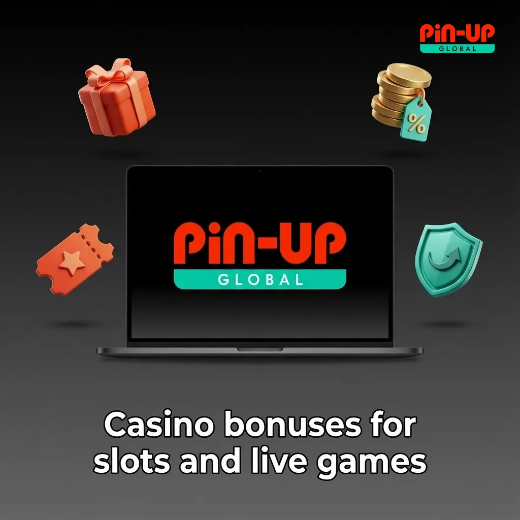 Illustration of online casino bonuses for slots and live tables, including deposit matches, free spins, cashback, and tournaments
