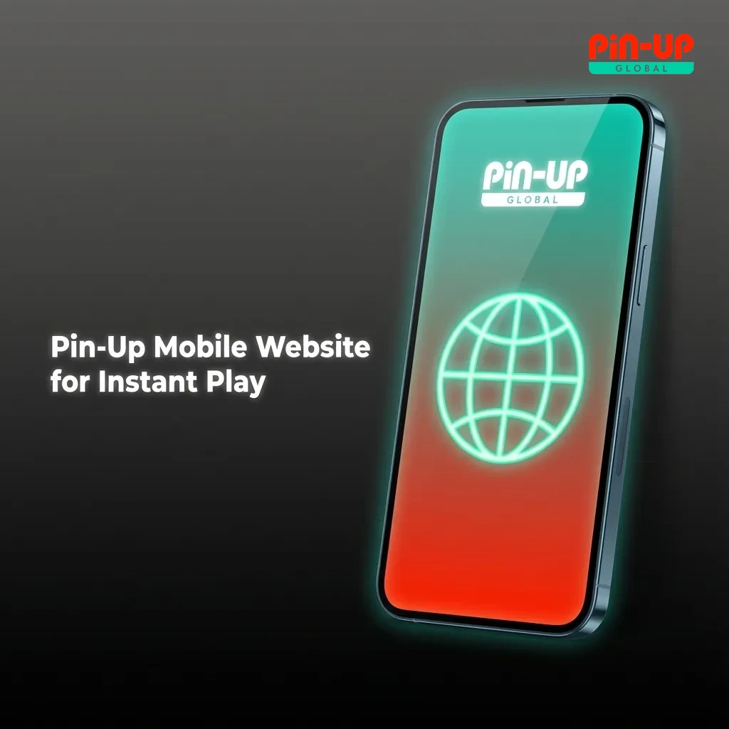 Smartphone displaying Pin-Up mobile website with sports bets, casino games, and payment options in a browser