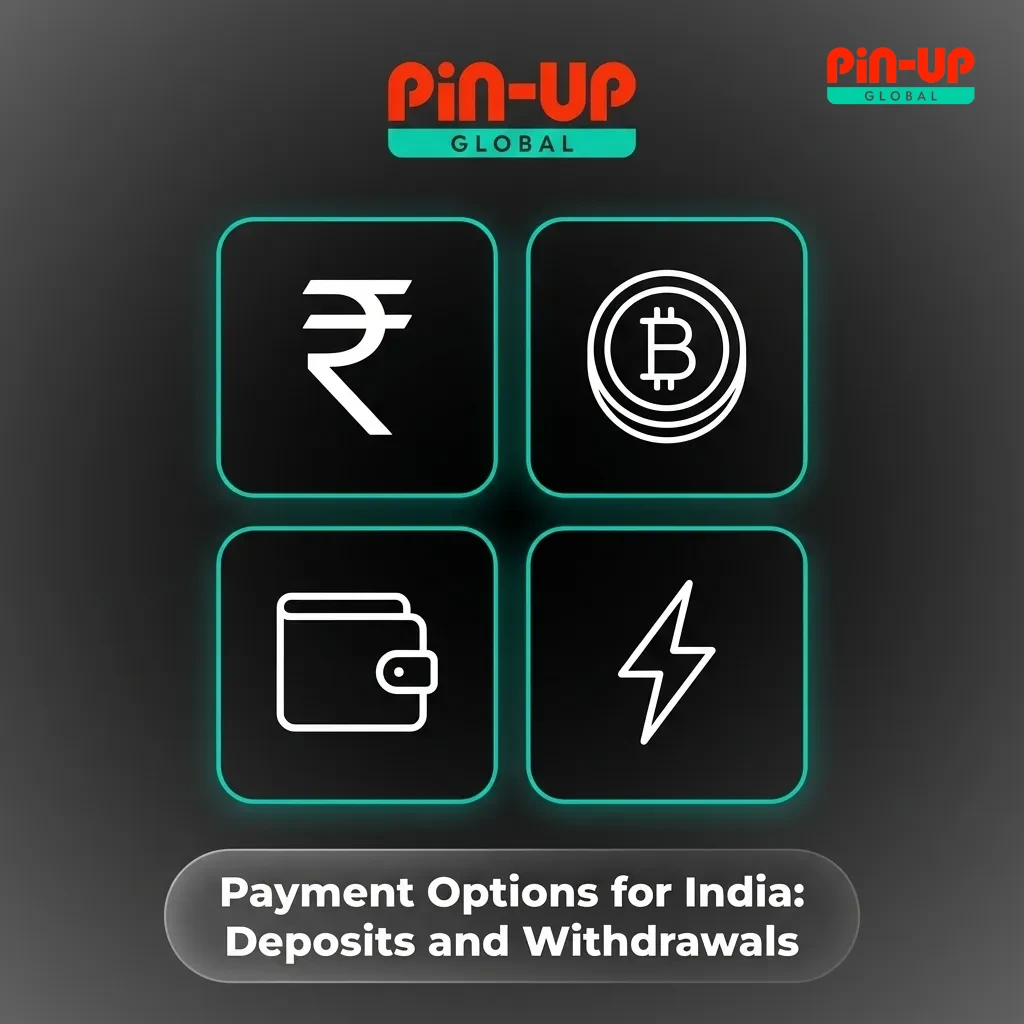 Icons of Indian payment methods and cards, including UPI, Paytm, RuPay, Visa, Mastercard, and Bitcoin, for casino banking.