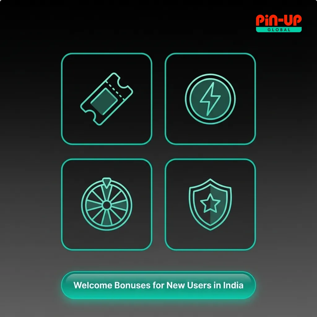 Banner showing “125% welcome bonus up to ₹25,000” for new users in India, with casino chips and sports icons