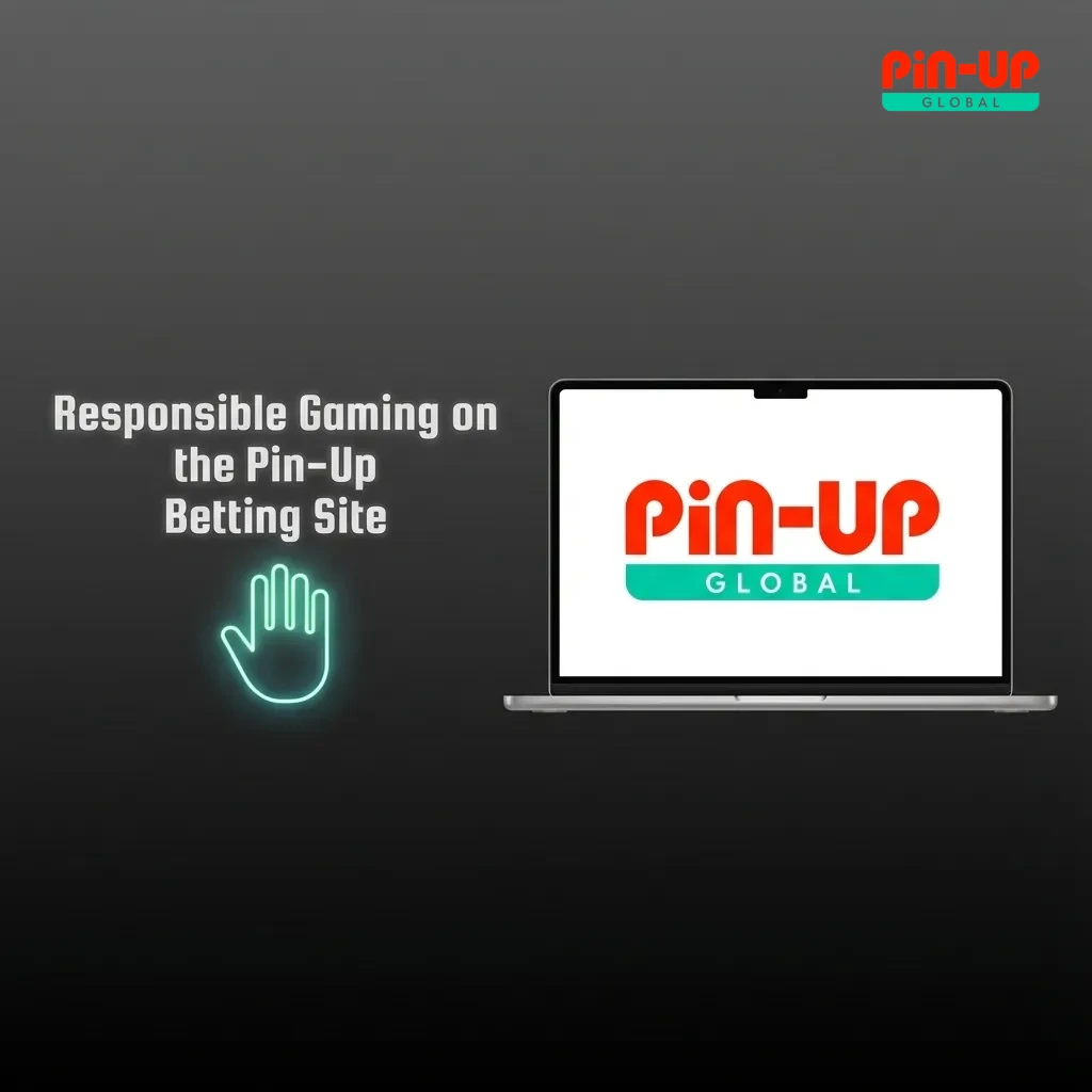 Illustration of Pin-Up betting site showing responsible gaming tools like deposit limits, session reminders, and self-exclusion