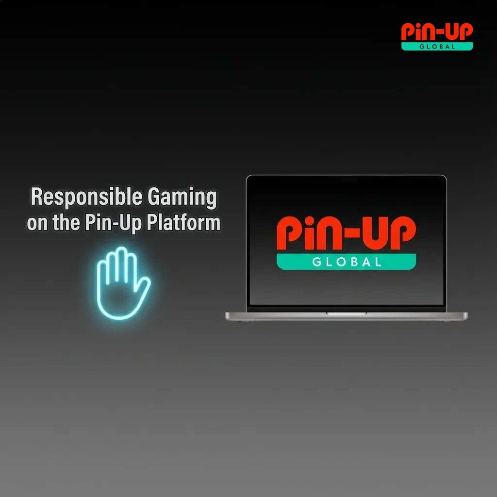 Illustration of a Pin-Up user setting deposit limits and time-outs, promoting safe, responsible gaming in India