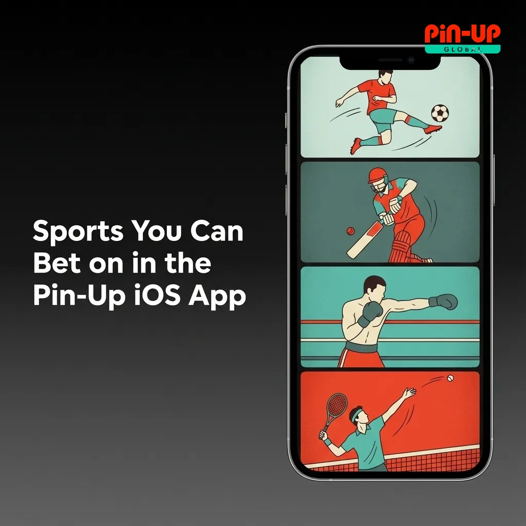 Pin-Up iOS app home screen showing live betting options for cricket, football, tennis, kabaddi and other sports popular in India