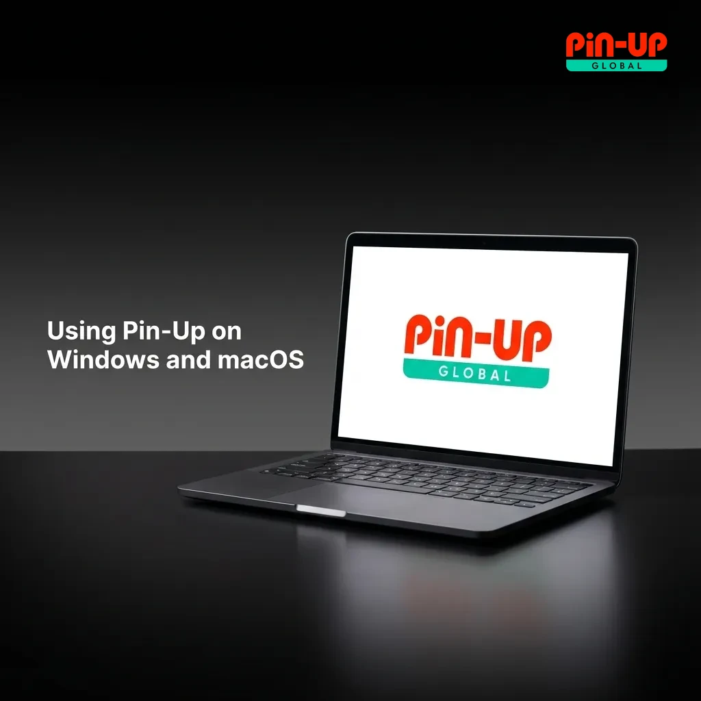 Laptop screen showing Pin-Up India website open in a browser, with betting, casino, payments, and support options visible