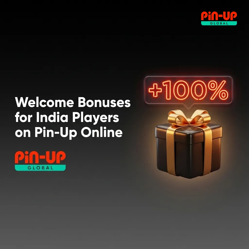 Banner promoting Pin-Up Online India 125% welcome bonus up to INR 25,000 for sports betting and casino games